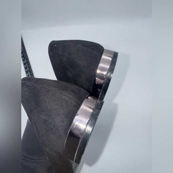 Cato Flats Elegant Black Rhinestone Loafers size 8 faux suede slip on shoes - Picture 3 of 12